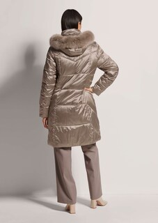 Lange Kapuzen-Jacke mit Webpelz thumbnail 4