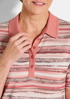 Polo à rayures en jersey de viscose thumbnail 5