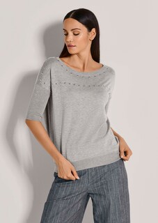 Halbarm-Pullover mit Ziersteinen thumbnail 2