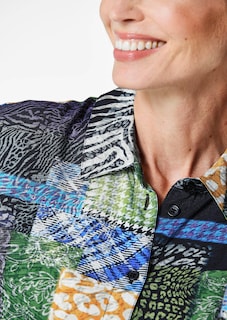 Gedessineerde blouse met patchpatroon thumbnail 5