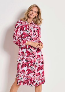 Hemdblusenkleid mit Blätterprint thumbnail 7