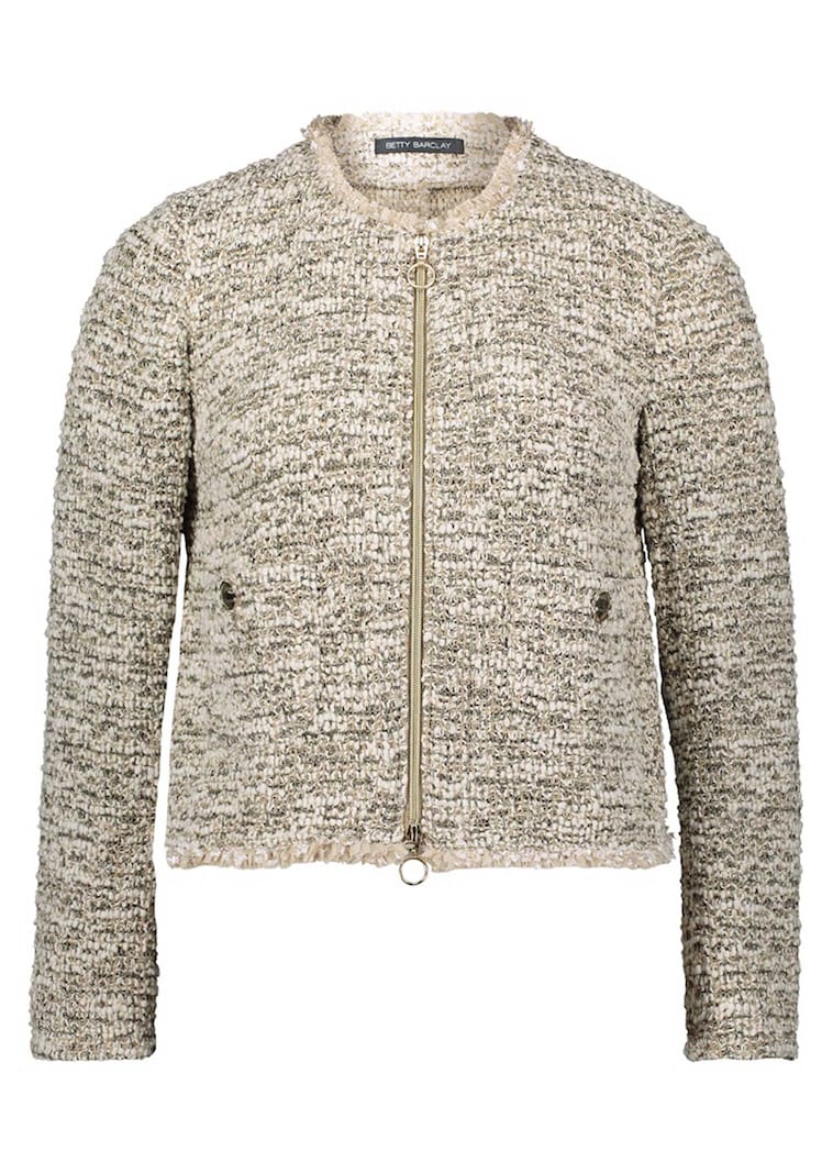 Bouclé-Cardigan mit Reissverschluss