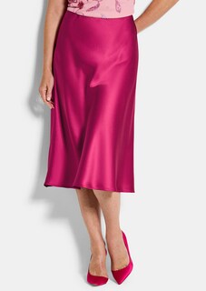 Jupe évasée en satin avec taille élastique thumbnail 1