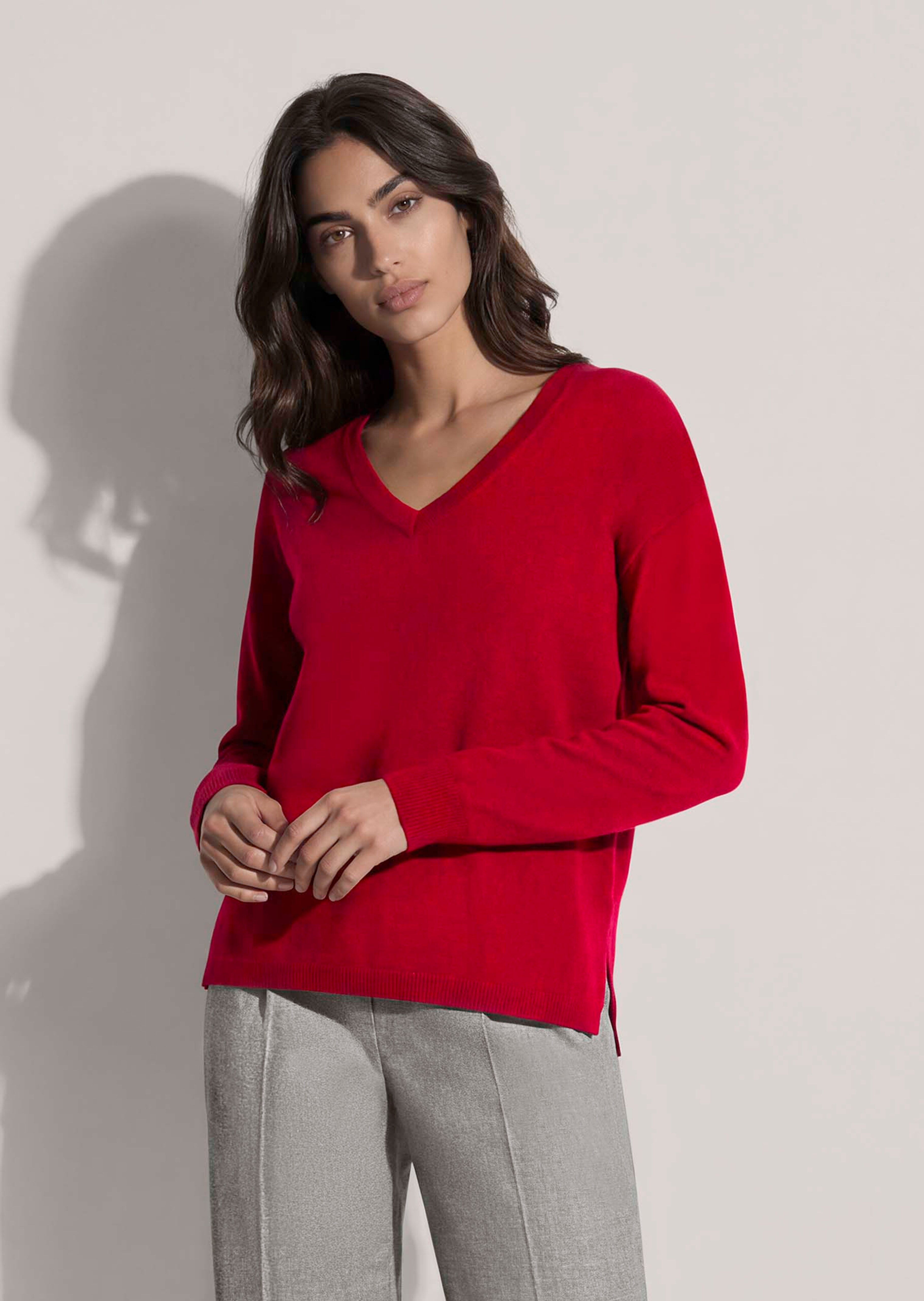 Pull en V en bon cachemire