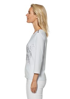 Shirt mit Glitzerprint und Zierknopfleiste thumbnail 5