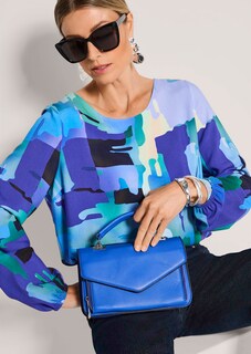 Blouse en viscose avec encolure bateau thumbnail 1