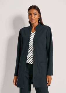 Longline blazer with subtle pinstripes thumbnail 2