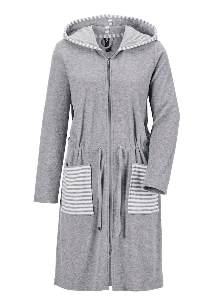 Manteau d'intérieur en éponge avec zip et capuche
