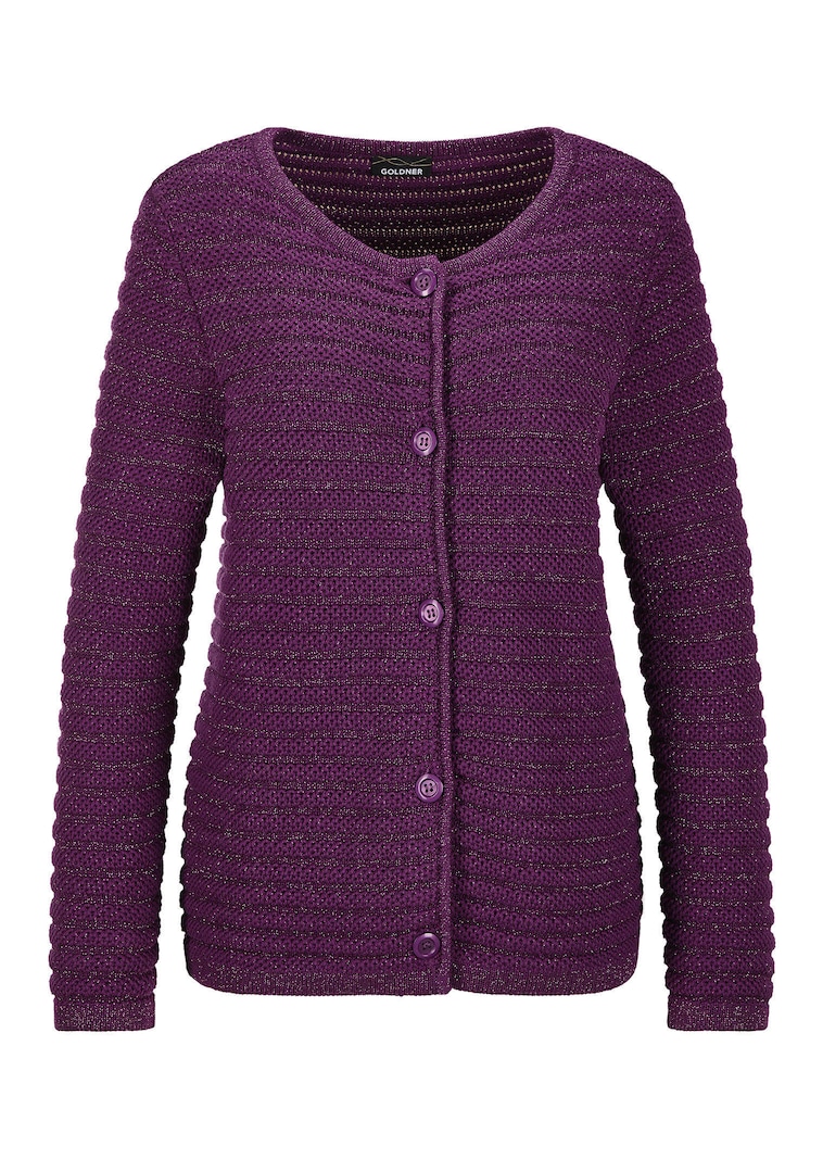 Veste en tricot en coton et fils Lurex