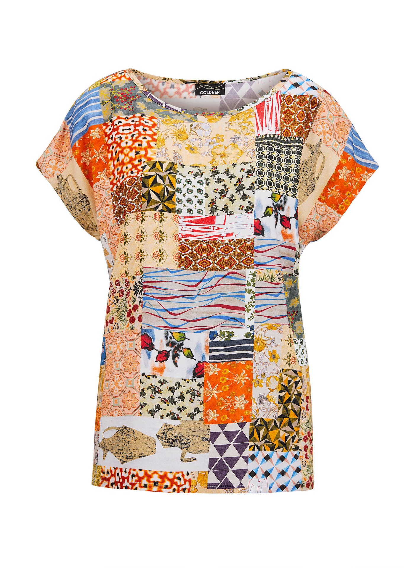 Druckbluse im Patch-Print