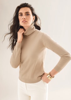 Cashmere roll neck jumper thumbnail 1