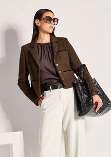 Kurzer Jersey-Blazer mit Waffelstruktur thumbnail 5