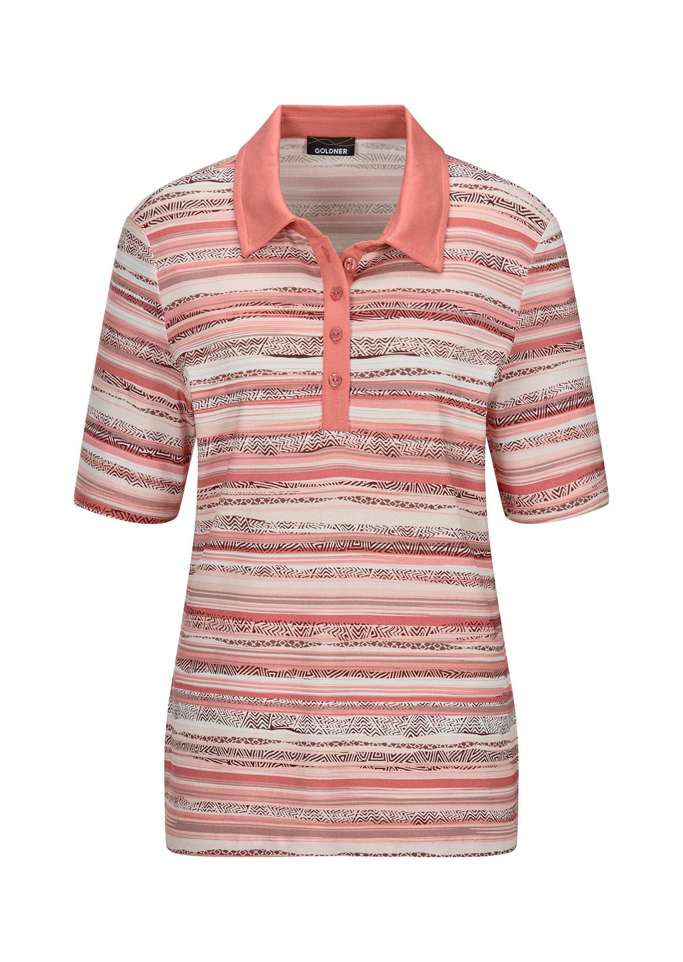 Gestreept poloshirt van viscose-jersey
