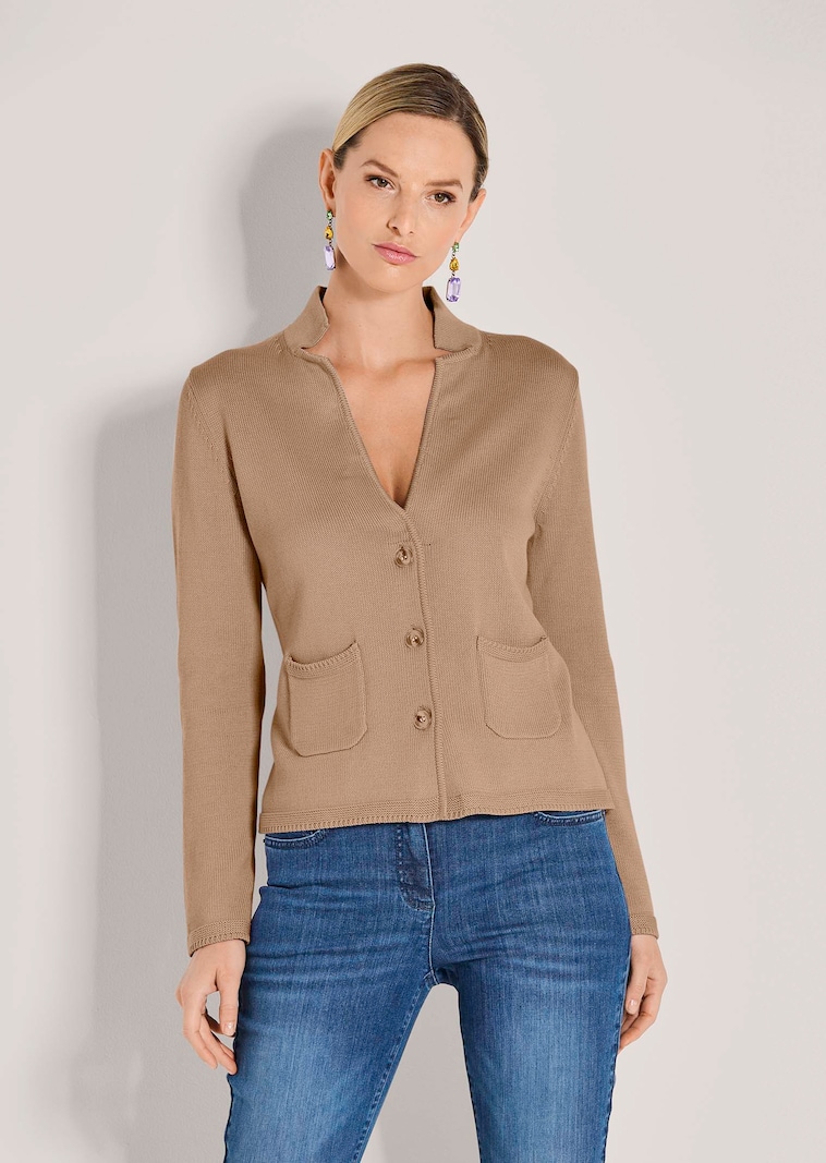 Knitted cotton blazer