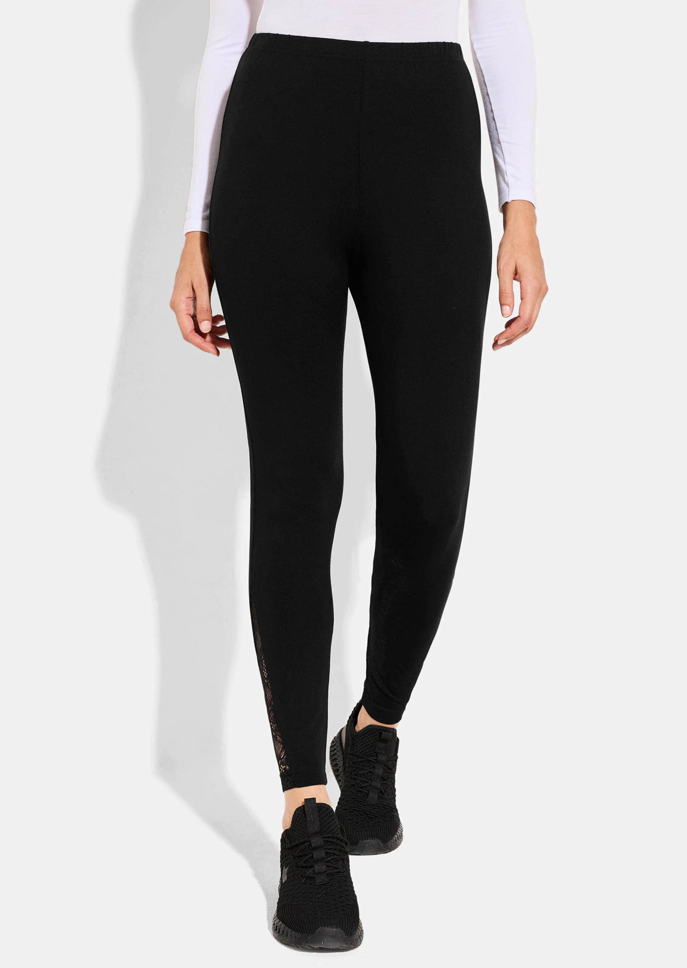 Leggings mit Spitzeneinsatz