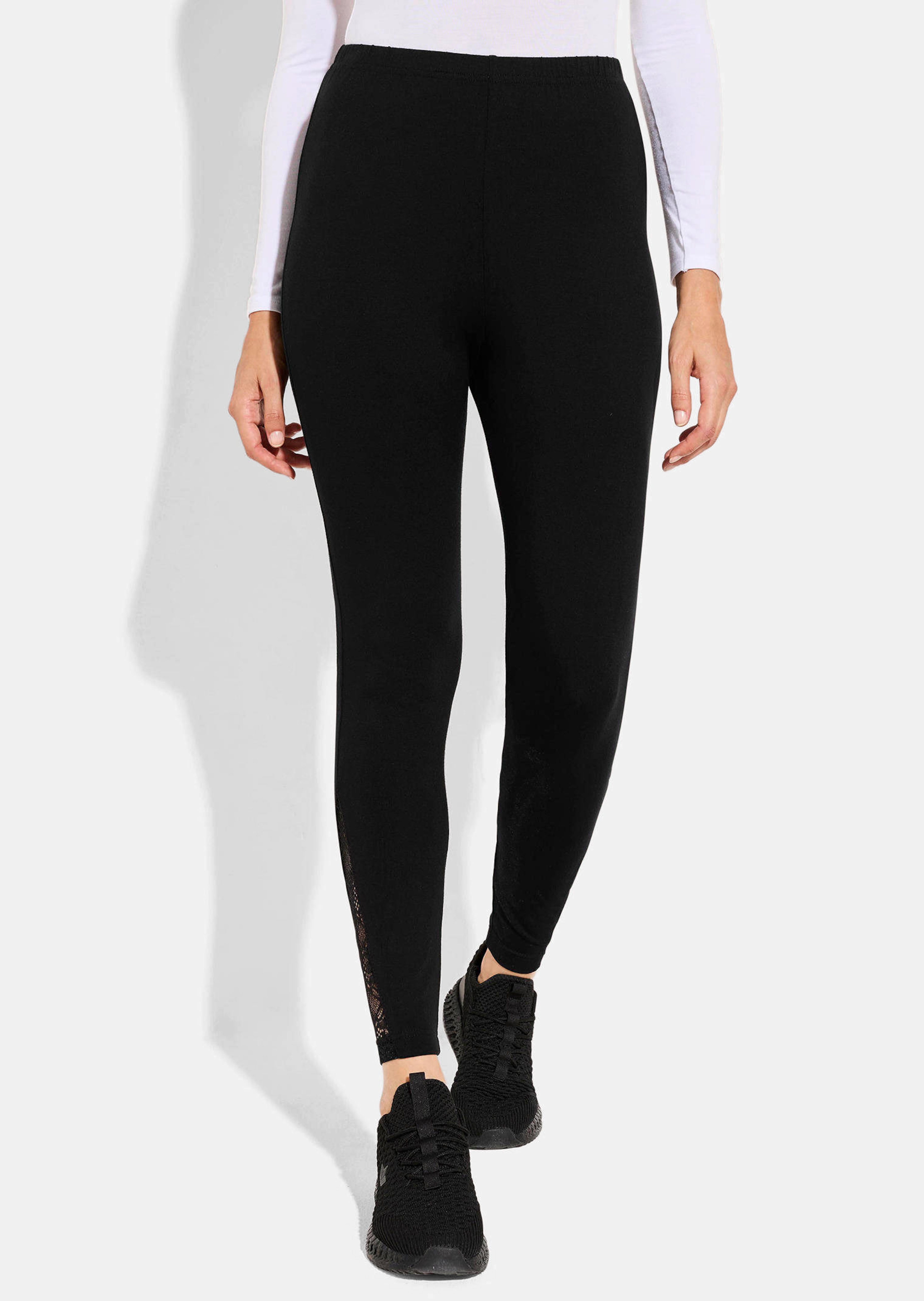 Leggings mit Spitzeneinsatz