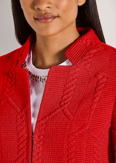Kurzer Jersey-Blazer mit Zopfmuster thumbnail 6