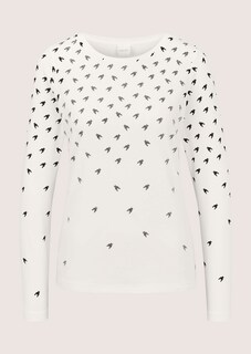 Langarmshirt mit Strass und Hahnentrittmuster thumbnail 7