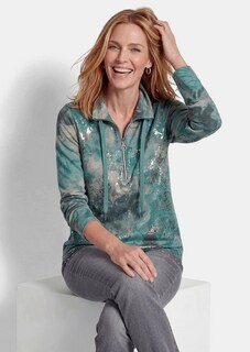 Sweatshirt mit Aquarell-Druck und Glanzeffekt thumbnail 4