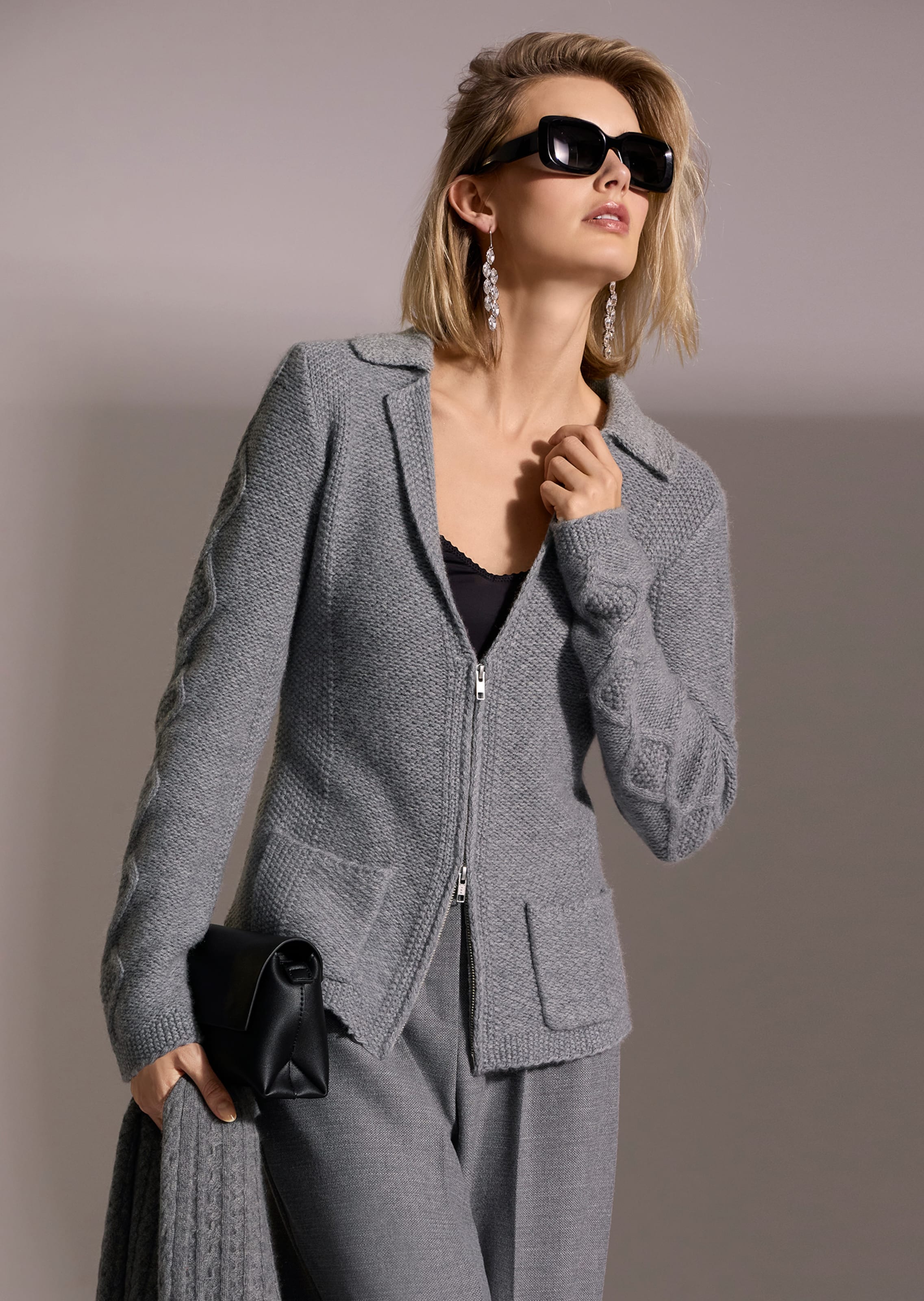 Blazer en maille. Pur cachemire