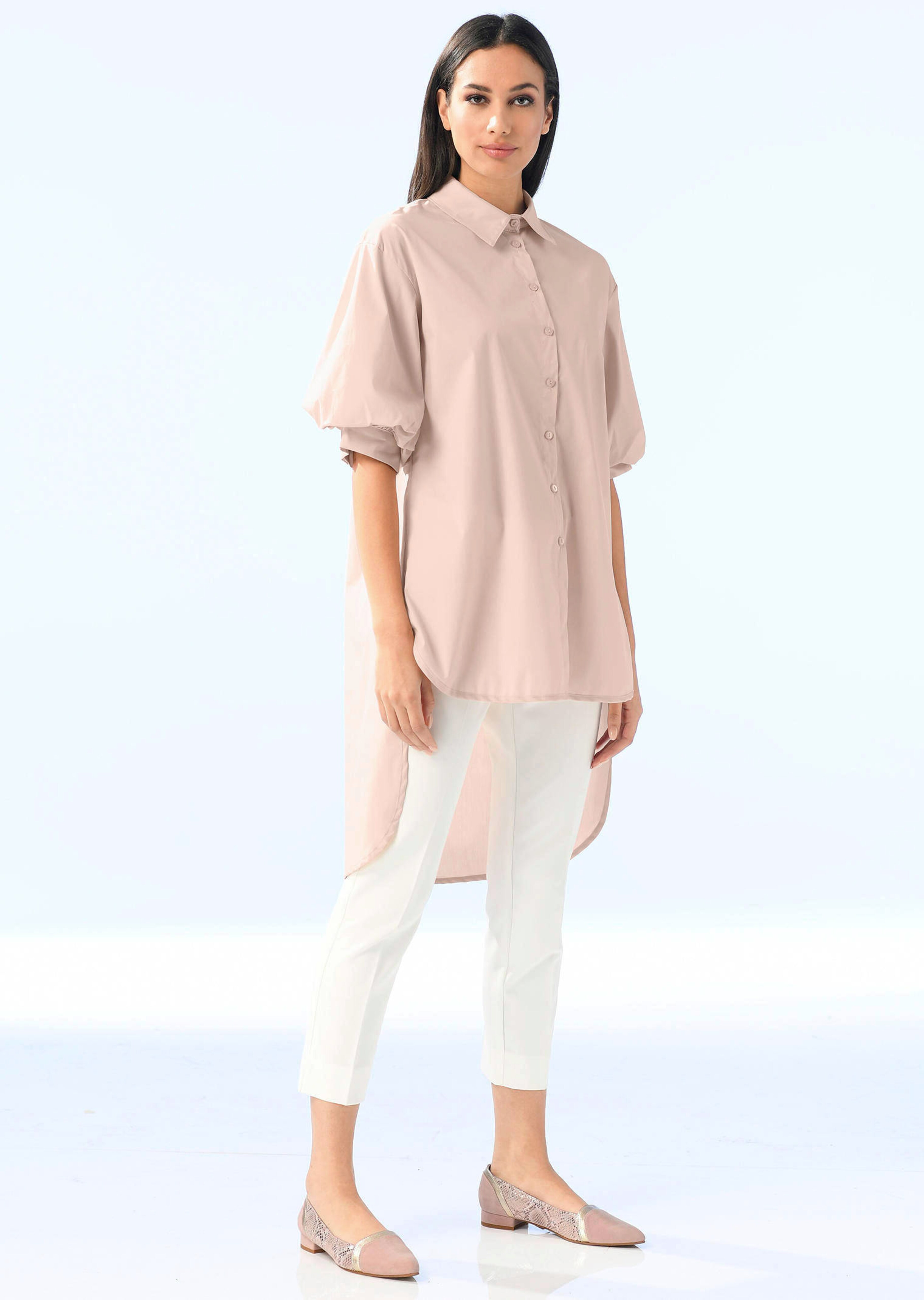 Longbluse mit Puffärmeln