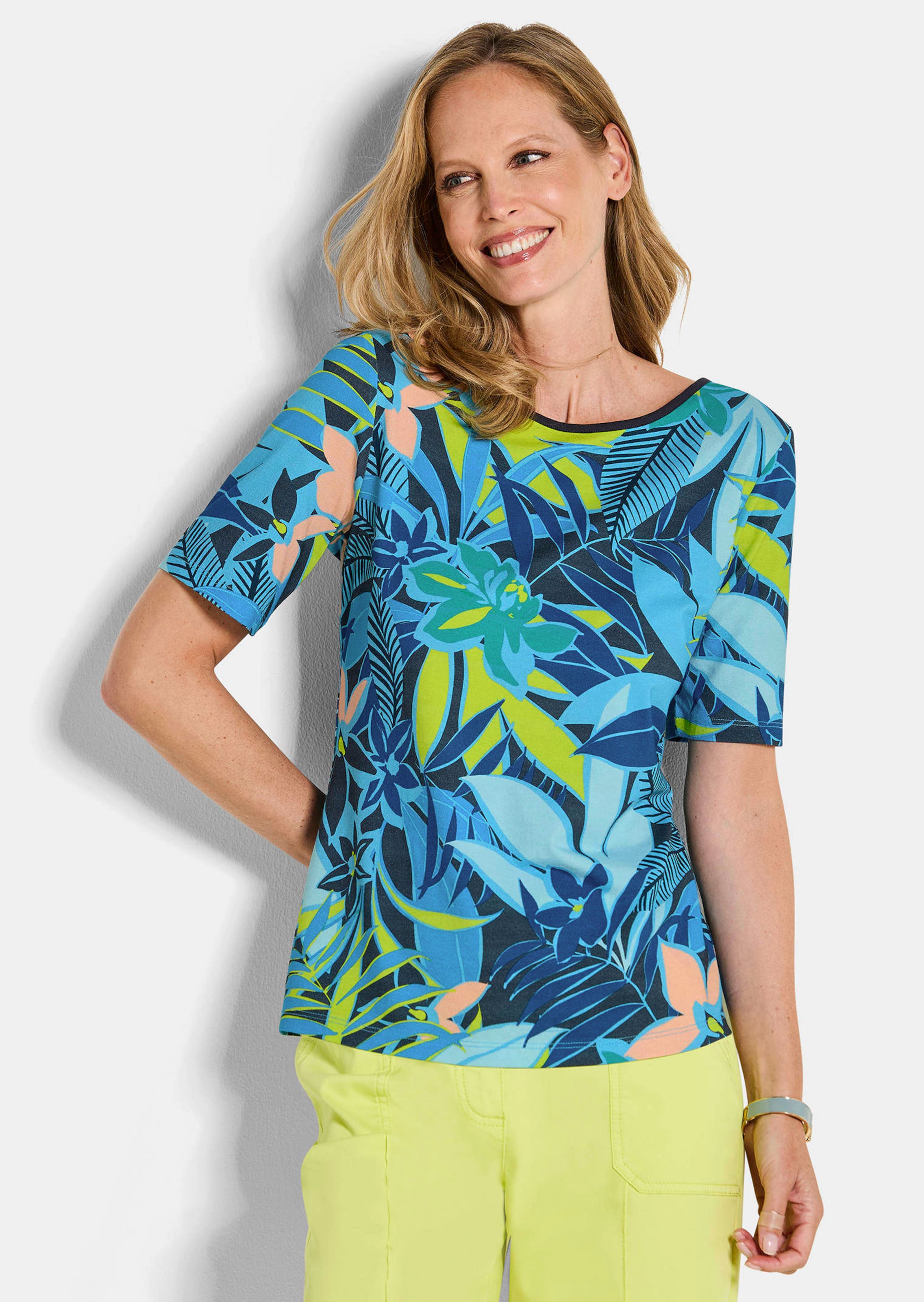 Jersey shirt met boothals