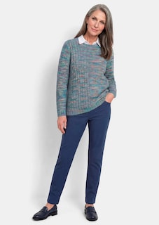 Pflegeleichter Strickpullover in Melange-Optik thumbnail 2
