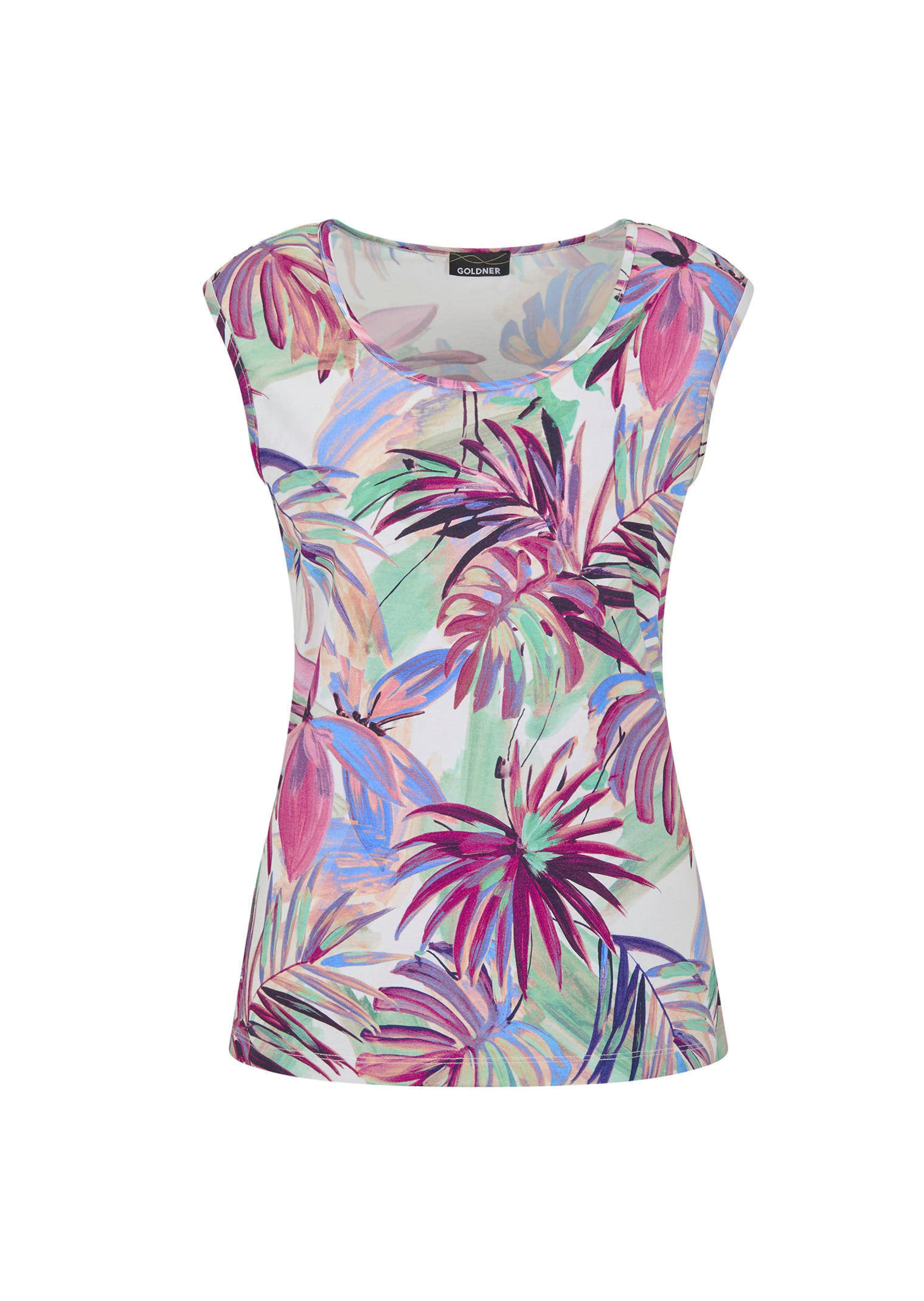 Jersey topje met palmenprint