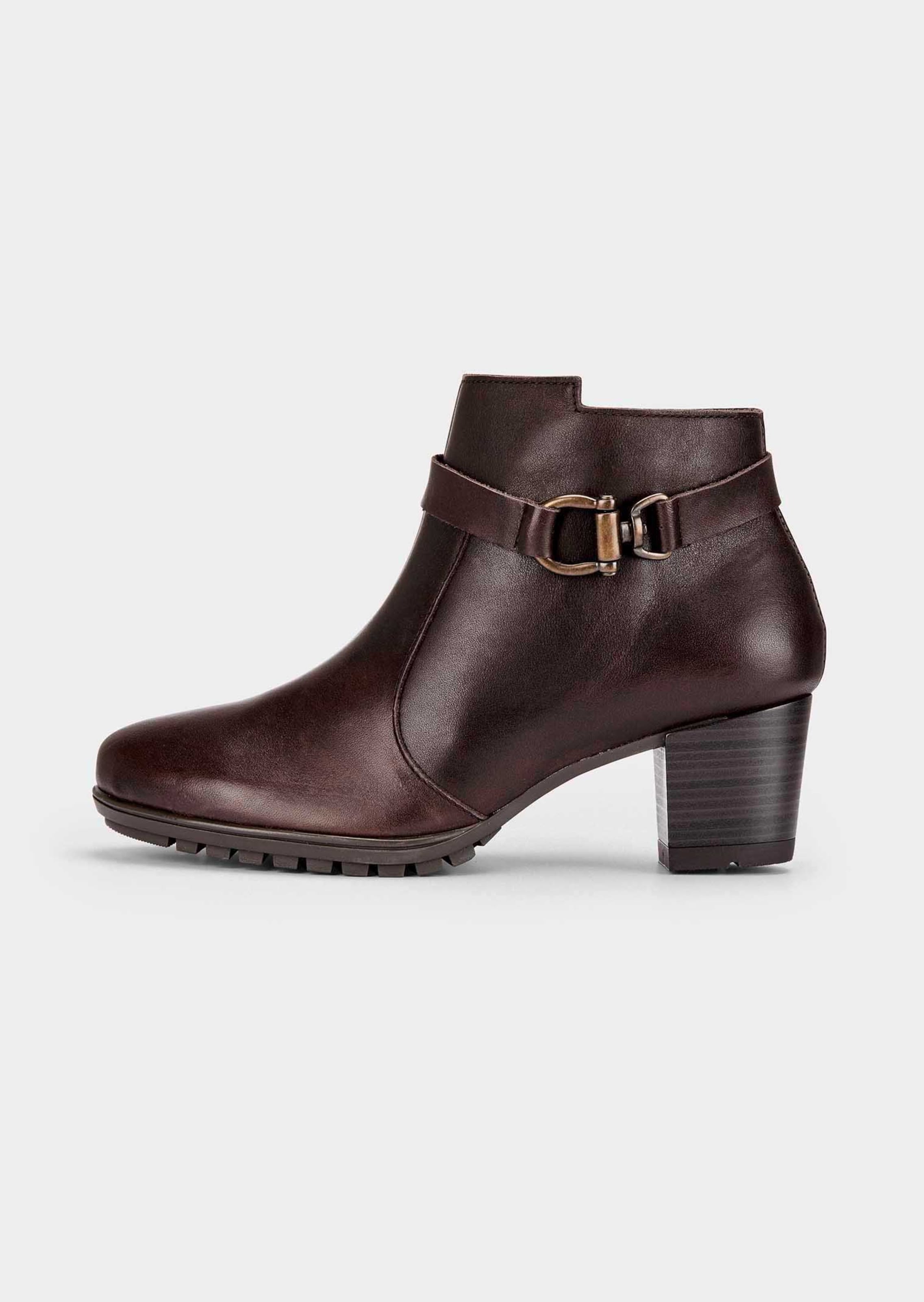 Bottines en cuir lisse avec élément décoratif