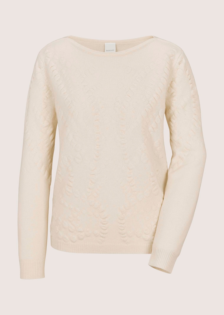 Jumper with cashmere and textured knit