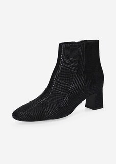 Stiefeletten aus geprägtem Leder mit Blockabsatz thumbnail 1