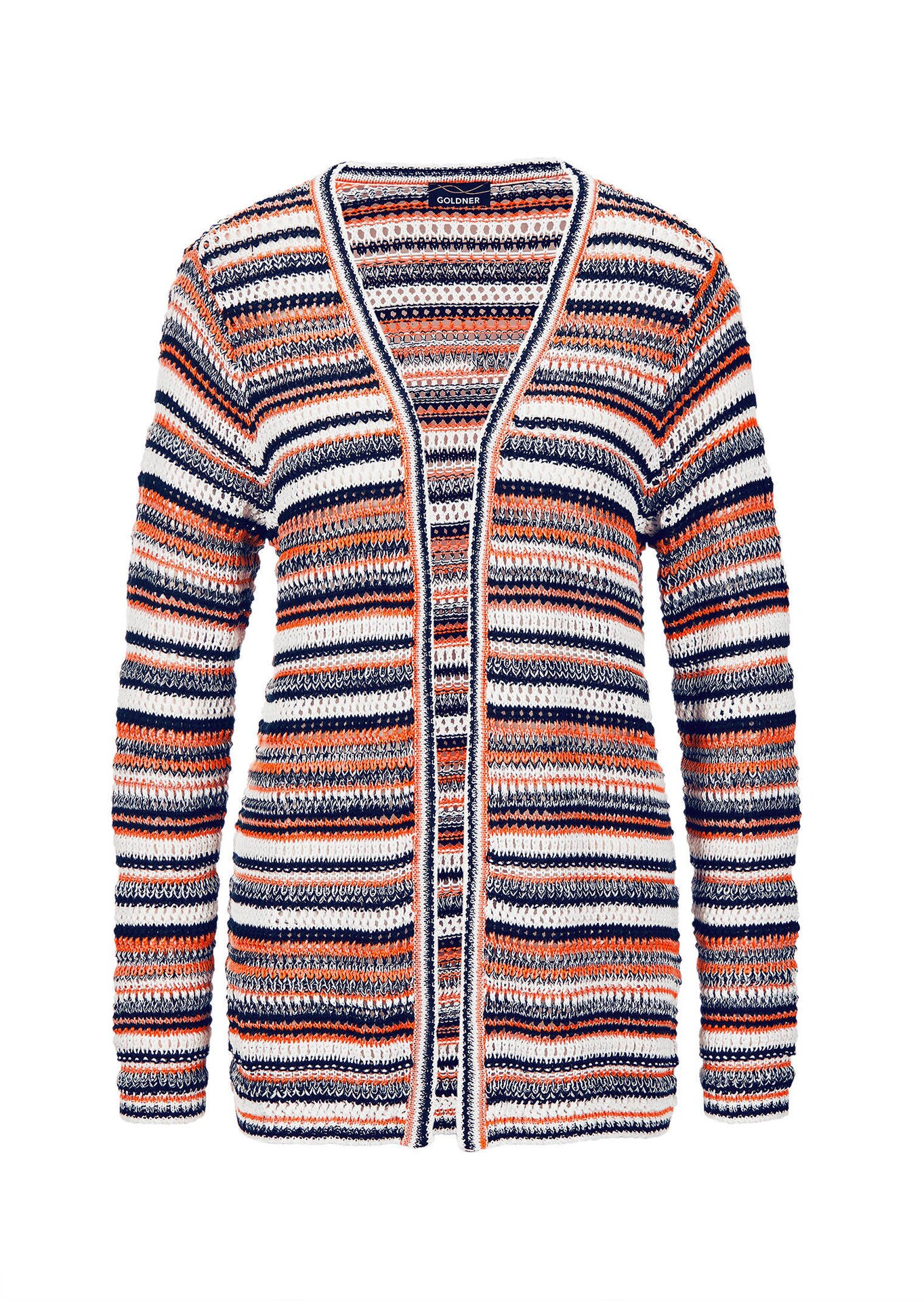 Strickjacke im Ringel-Look