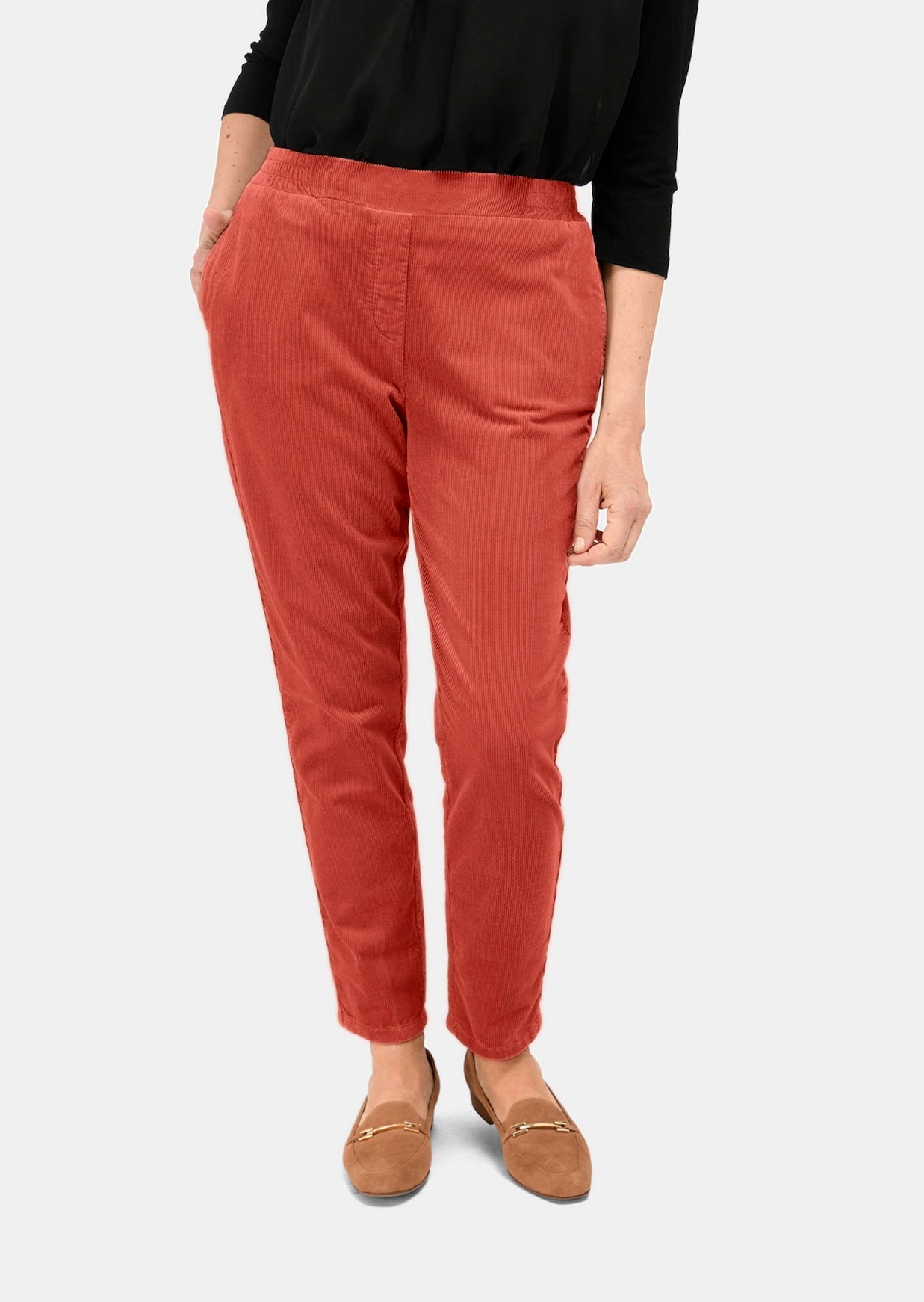 Corduroy broek met elastische tailleband