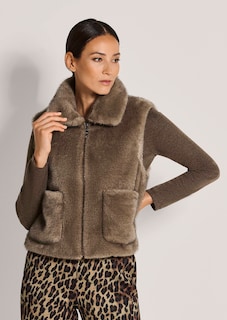 Gilet van imitatiebont met ritssluiting thumbnail 2
