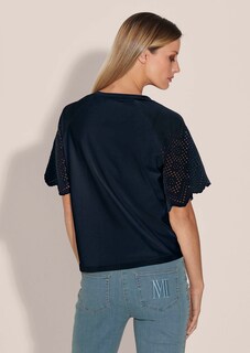 Kurzes Blusen-Shirt im Material-Mix thumbnail 4