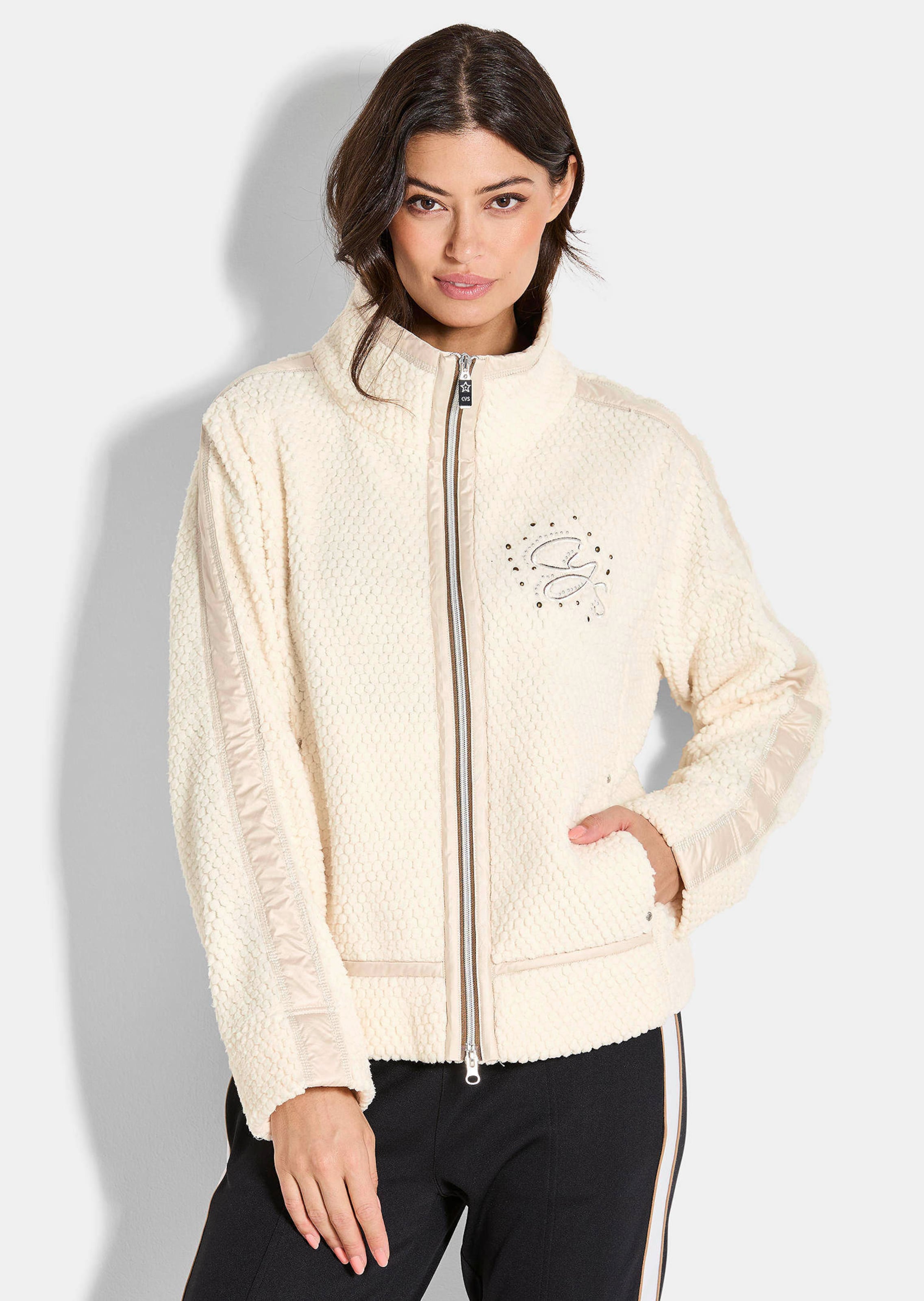 Fleecejacke mit modischen Stehkragen