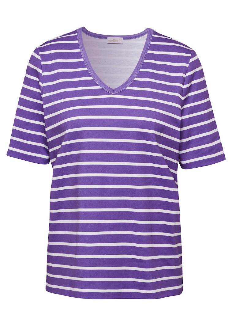 T-shirt rayé en douce maille interlock