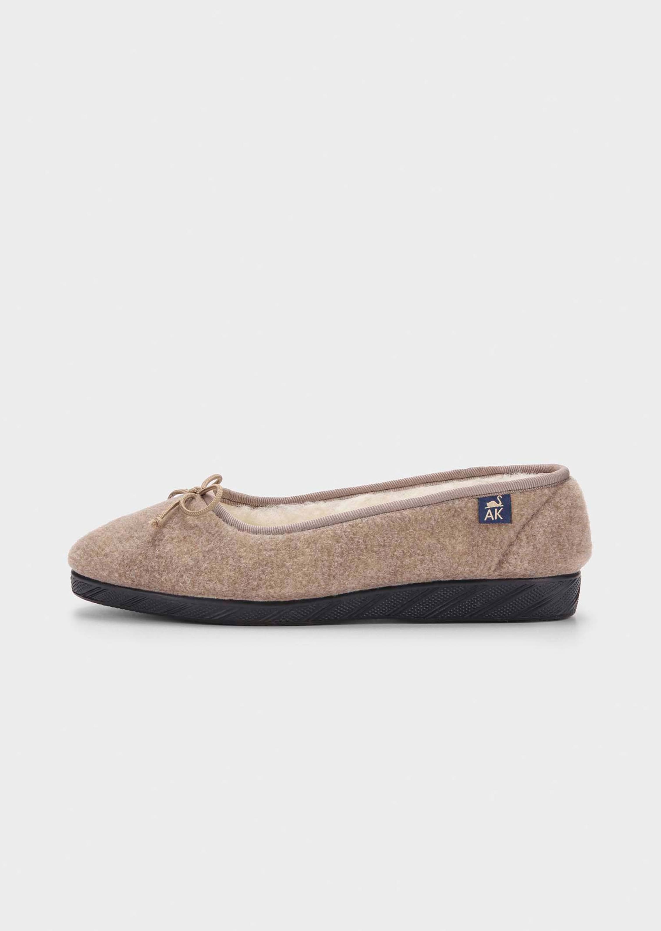 Pantoufles ballerines avec laine vierge