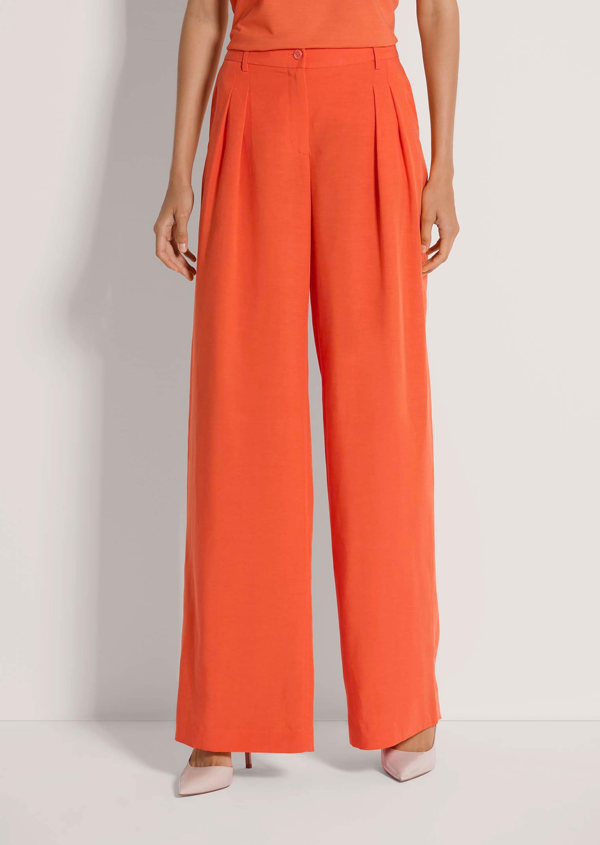 Bundfaltenhose mit Leinen