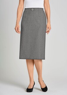 Klassieke scheerwollen rok met elastische tailleband thumbnail 5