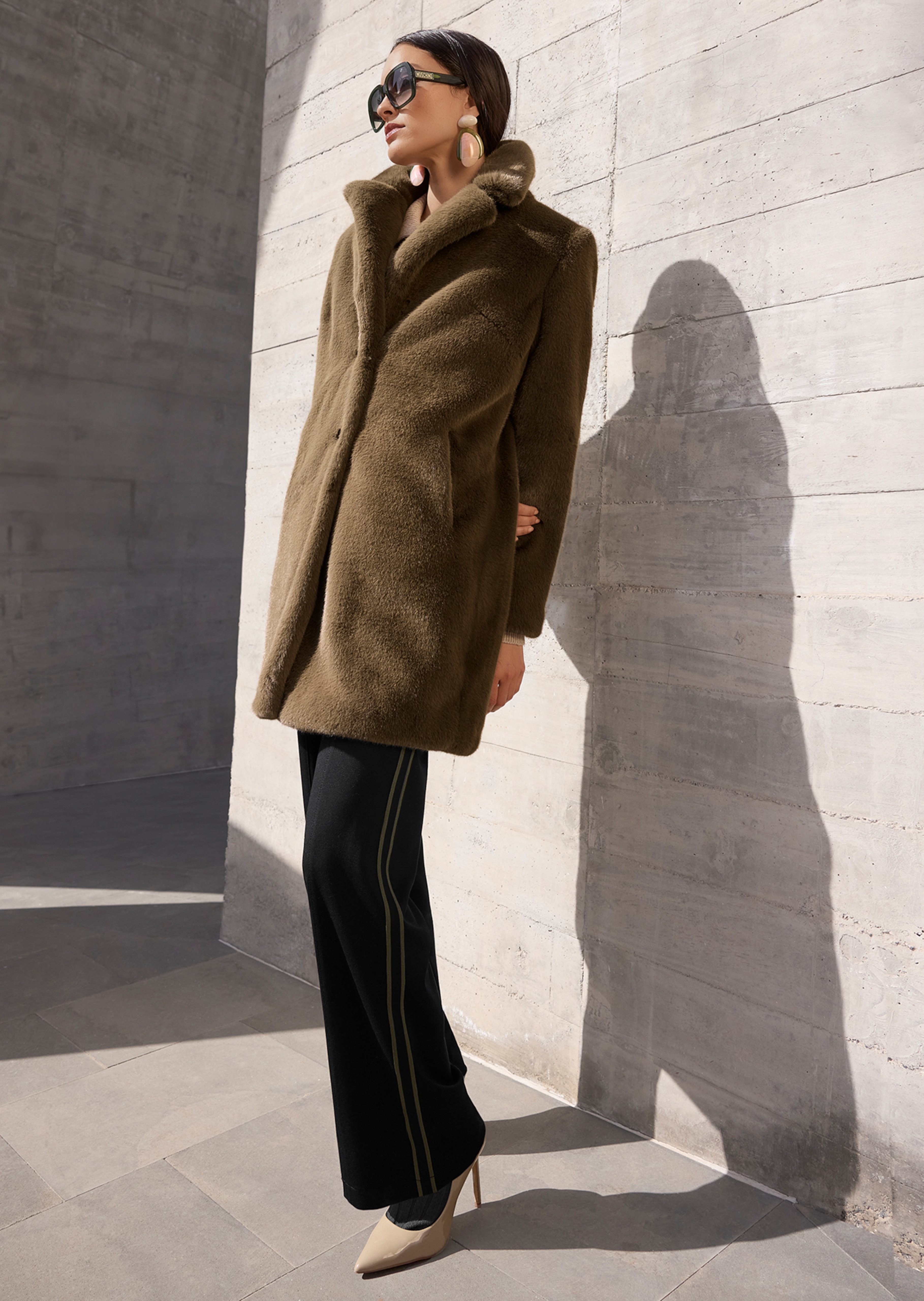 Oversized faux fur coat