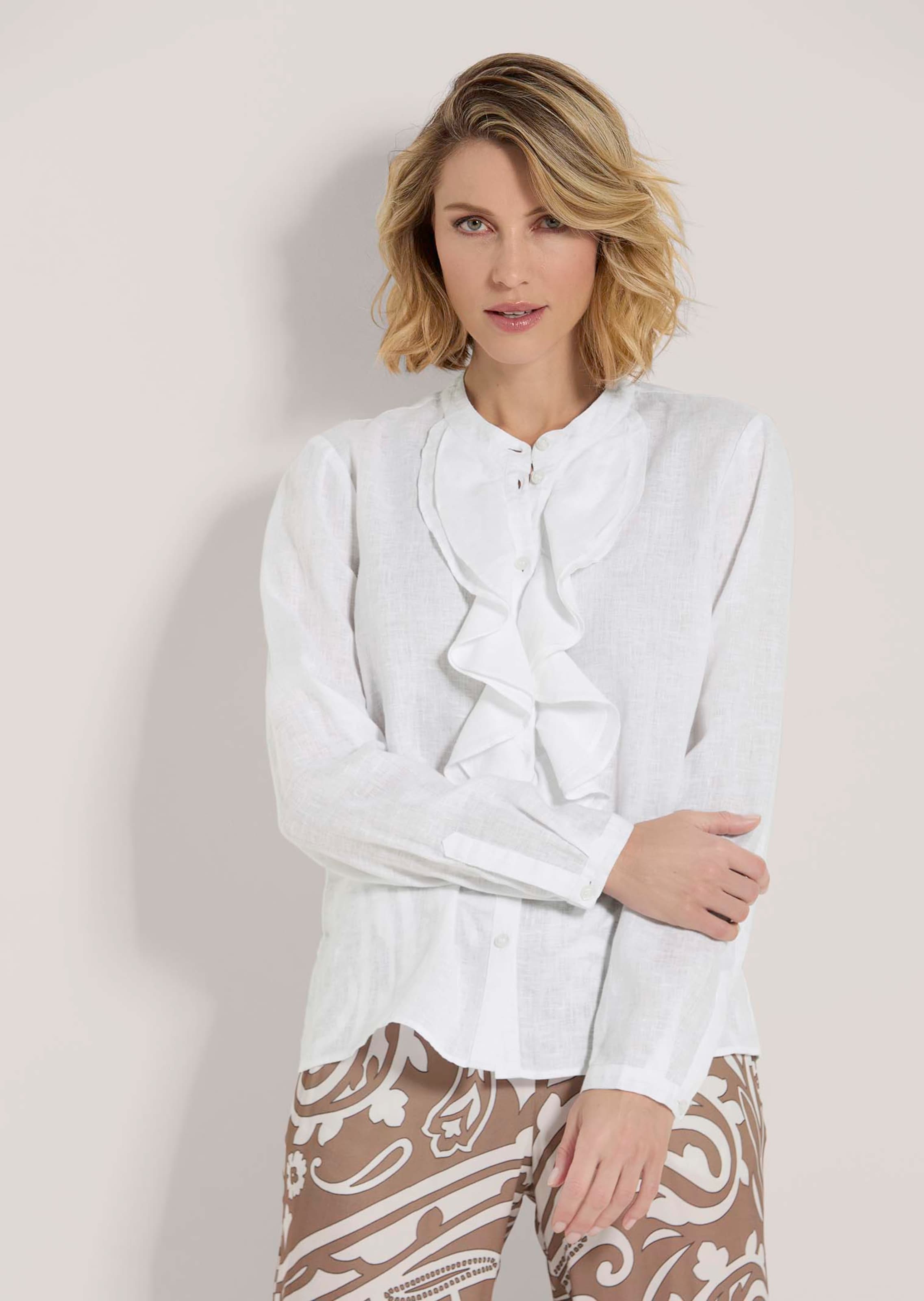 Linen blouse with ruffles thumbnail 2