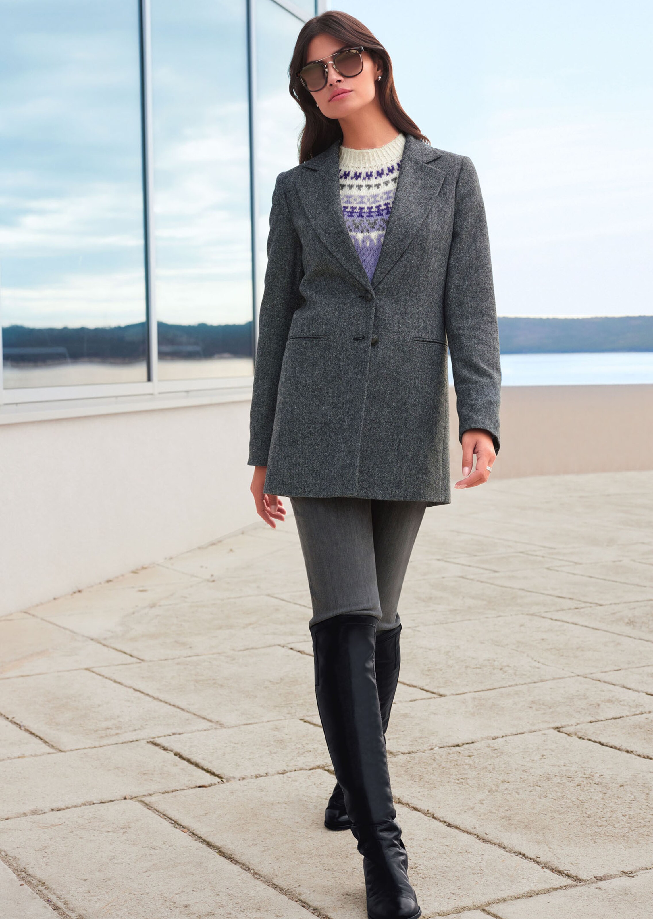 Langer Tweed-Blazer