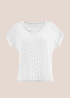 Kurzer Strickpullover mit Ajour-Muster thumbnail 7