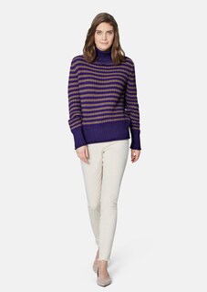 Softer Schurwoll-Pullover mit stylischen Streifen thumbnail 3