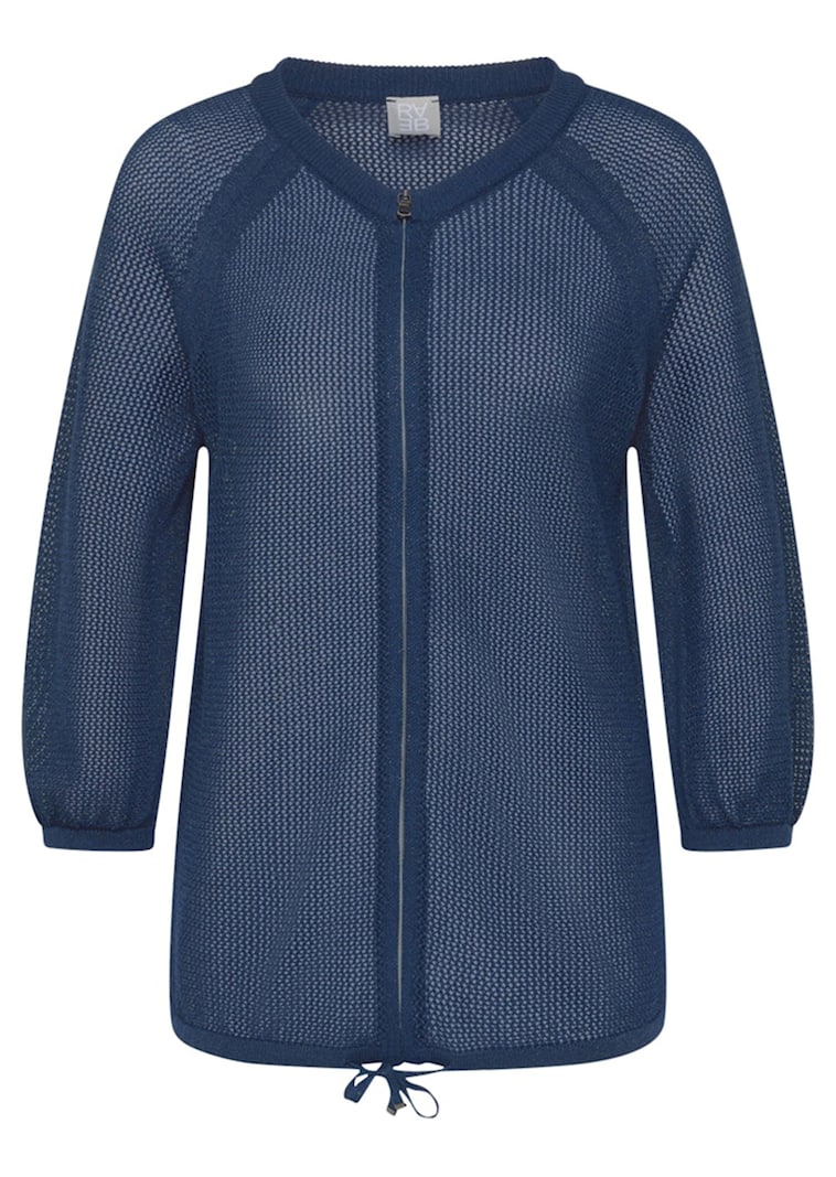 Transparente Strickjacke mit Glanzgarn
