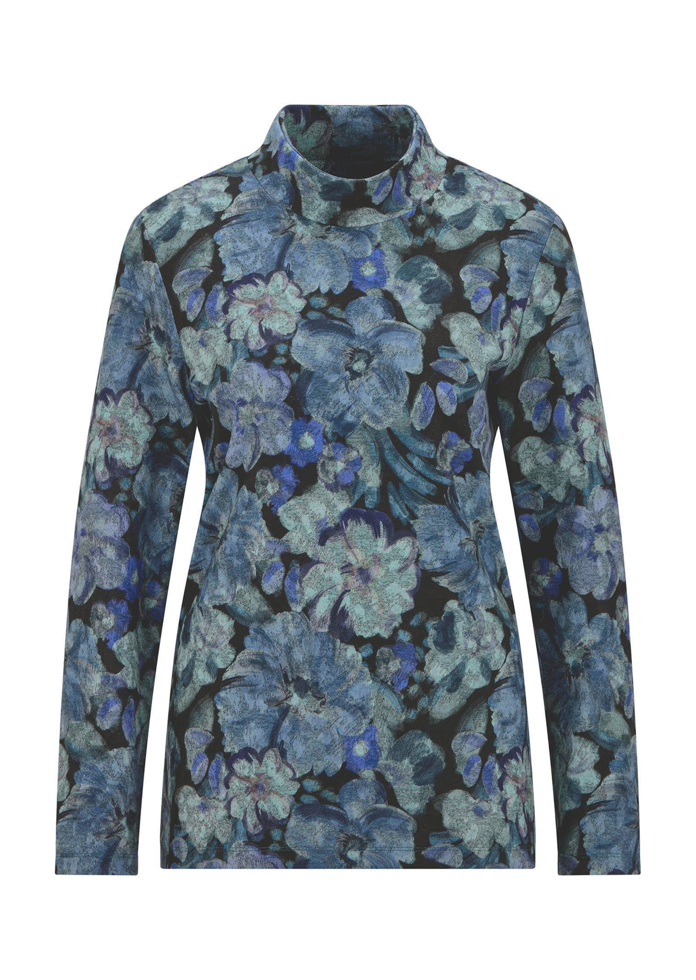 T-shirt à manches longues avec col montant et motif floral