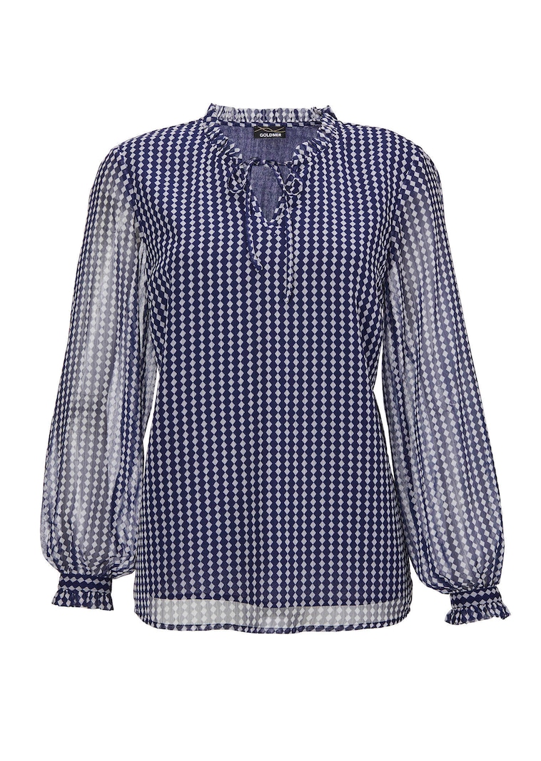 Chiffonbluse mit Gummibündchen