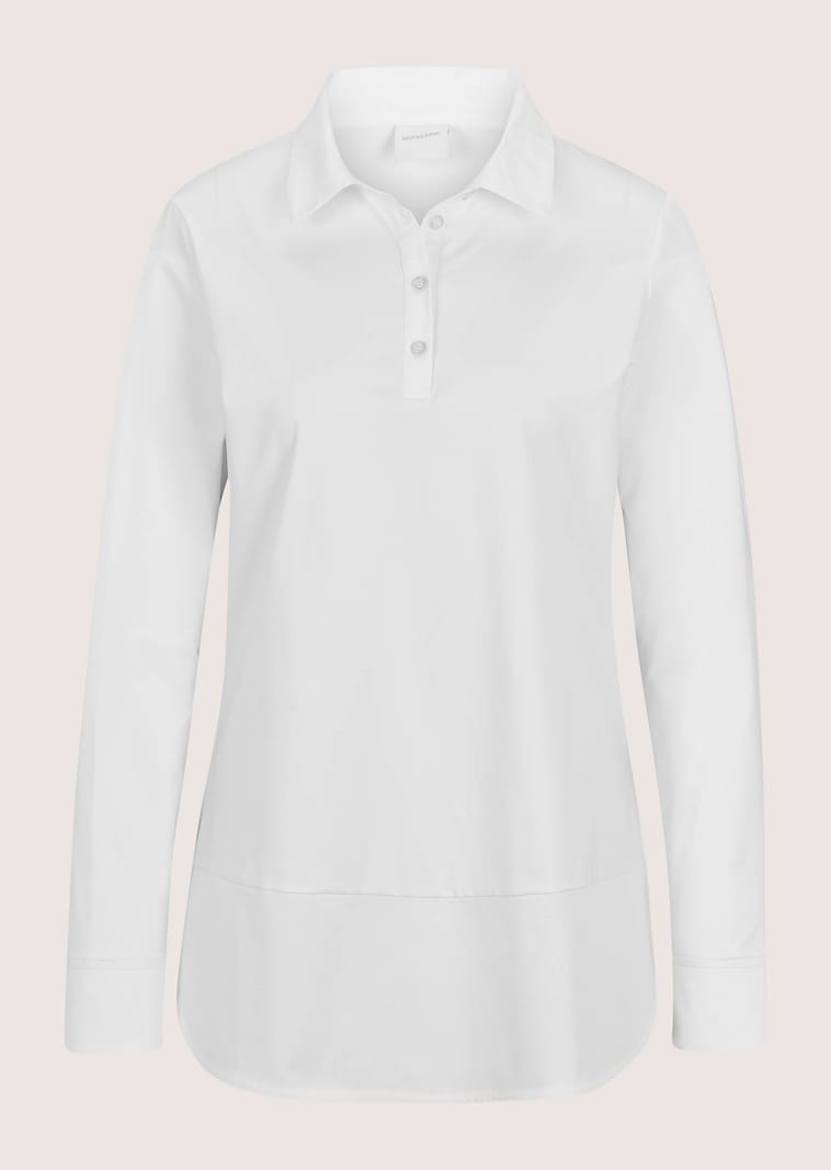Sportive Bluse im Materialmix