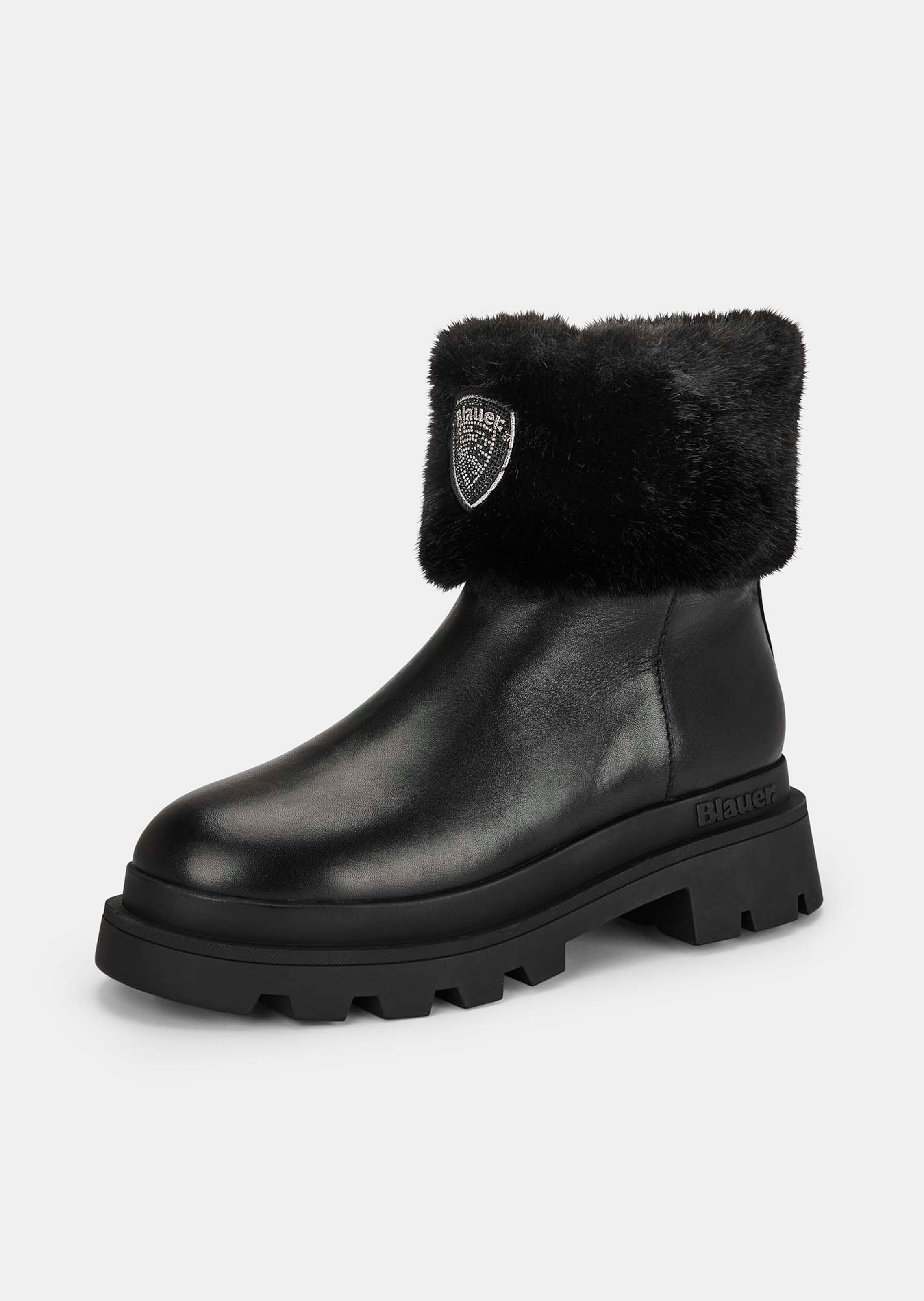 Leren laarzen met bontlook